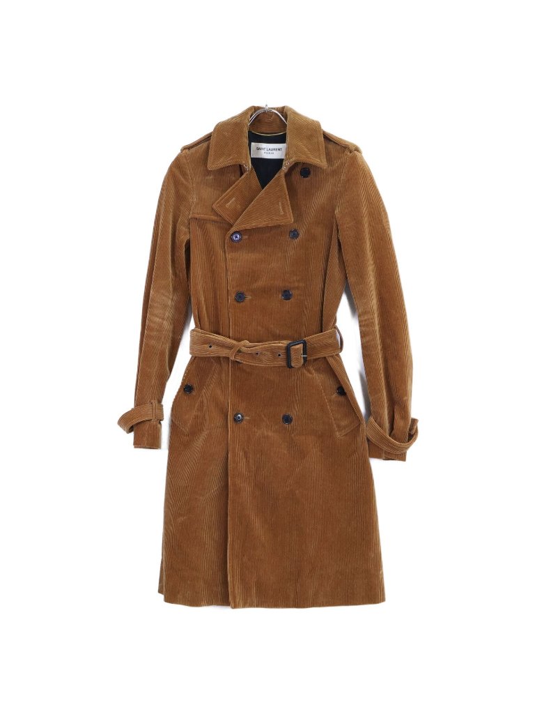 Saint Laurent Paris Corduroy Trench 34 Coat